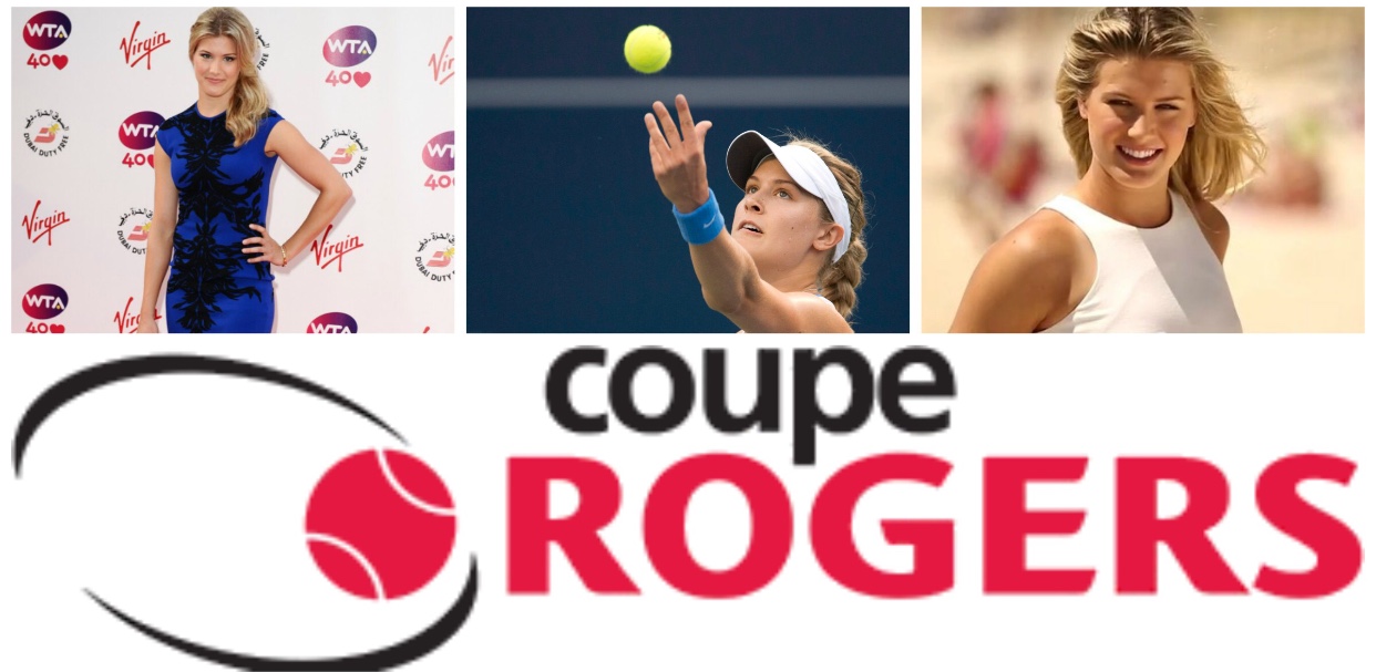 Coupé Rogers - une photo d'un joueur de tennis et d'une femme tenant une raquette de tennis, mettant en valeur les vedettes lors de la finale.