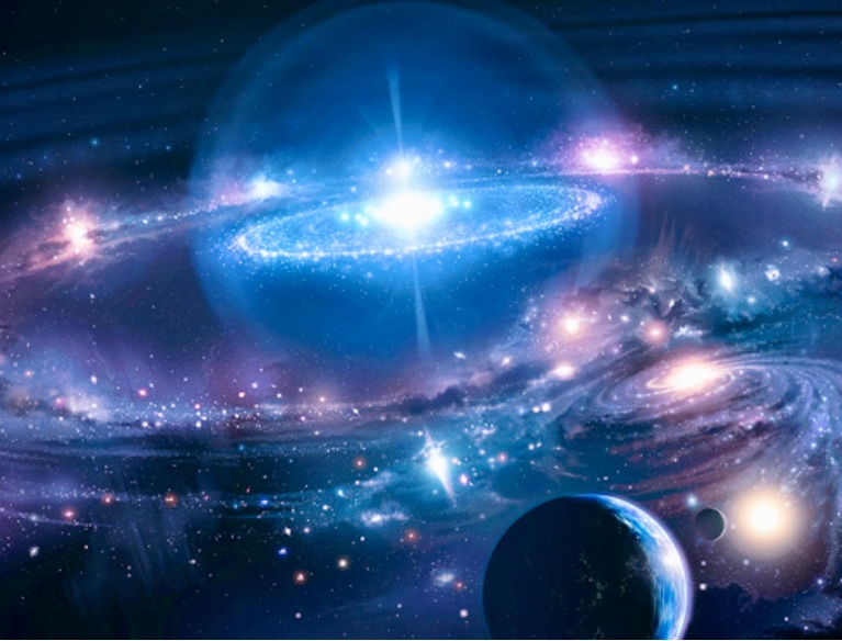 Une image d'une galaxie dans l'espace qui évoque la spiritualité créatrice.
