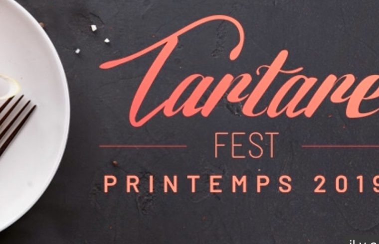 Le Festival du tartare présente une assiette de nourriture avec les mots tartare fest imprimes 2019.