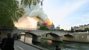 Notre-Dame de Paris brûle dans un incendie.