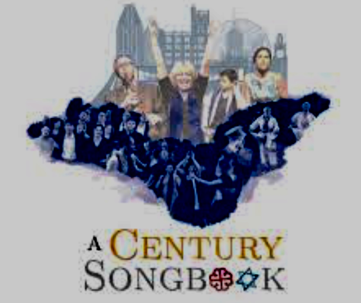 Un logo de recueil de chansons centenaire représentant Le Centre Segal.