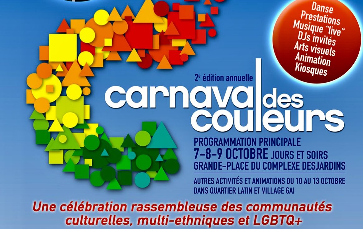 L'affiche du Carnaval des couleurs de Montréal.