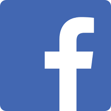 Un carré bleu avec un logo Facebook blanc.