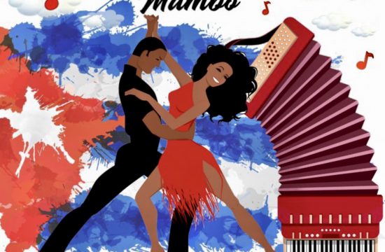 Un homme et une femme dansant le mambo avec un accordéon.