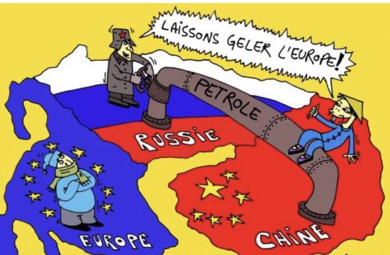 Une caricature de la Russie, de la Chine et de l’Europe.