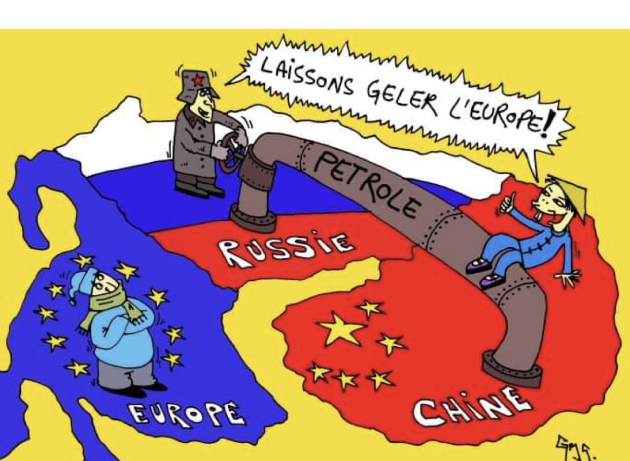 Une caricature de la Russie, de la Chine et de l’Europe.