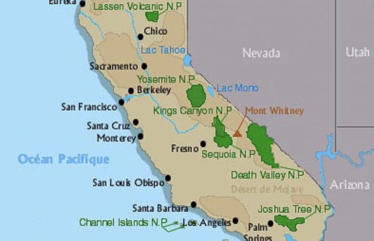 Carte des vins de Californie Carte des vins de Californie.