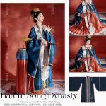 Costume d'impératrice chinoise de la dynastie Hanu Song pour femme inspiré du riche héritage de l'Asie. Préparez-vous à éblouir au Asie Festival 2023 avec ce superbe ensemble.