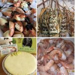 Un collage de photos de fruits de mer, notamment de crabes et de homards, mettant en valeur Les Keys en 5 jours jour 5.