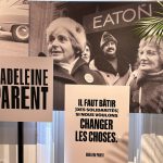 Une affiche mettant en évidence les mots « madeleine parent » ainsi que les mots-clés « féministes québécoises ».