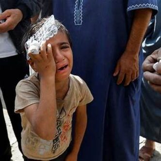 Enfant blessé à Gaza.