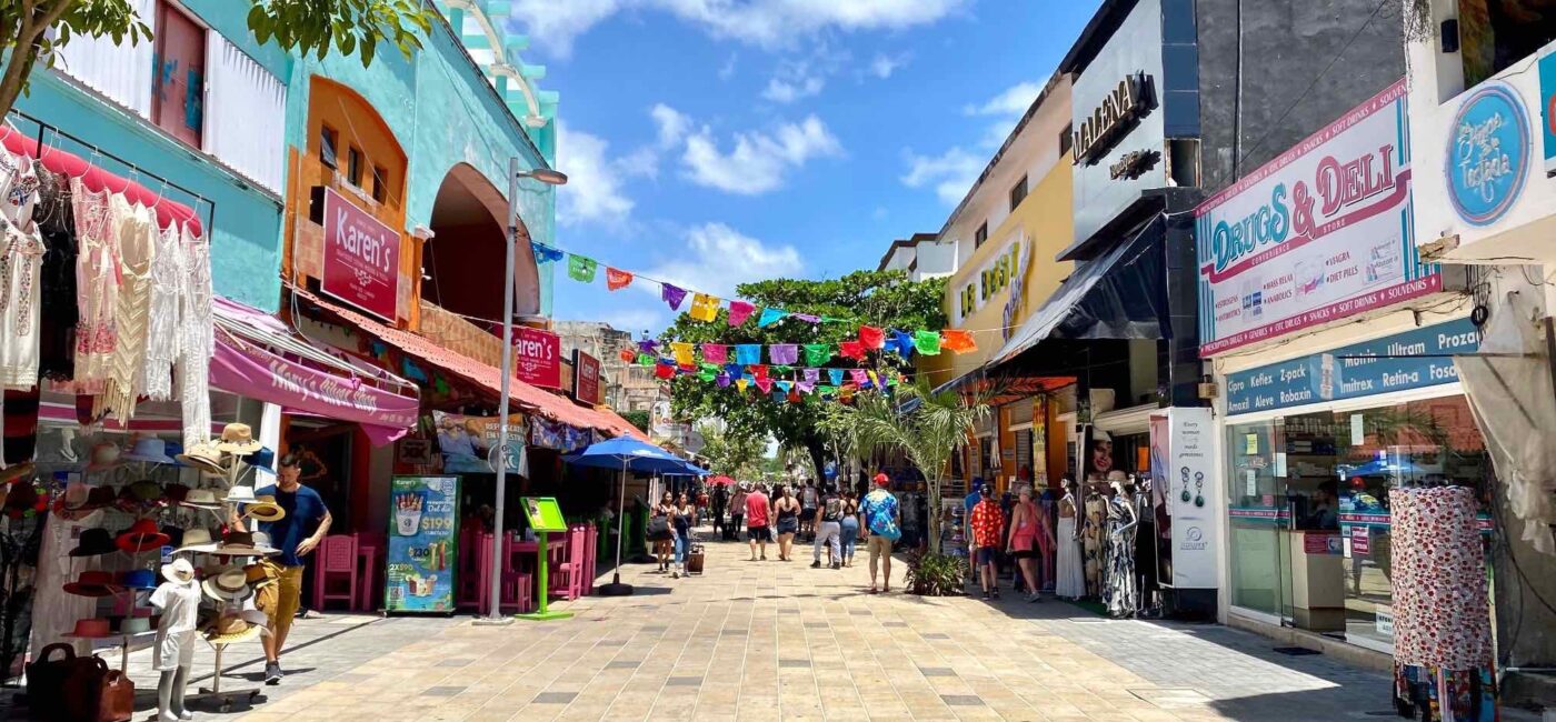 Playa del Carmen, centre-ville. Mexique.